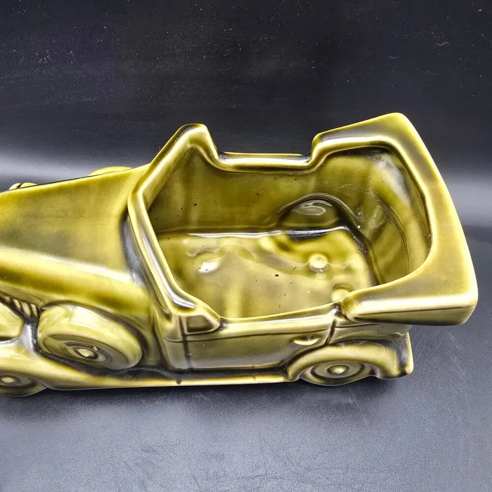 McCoy Floraline Green Car Planter Vase Vintage USA Pottery